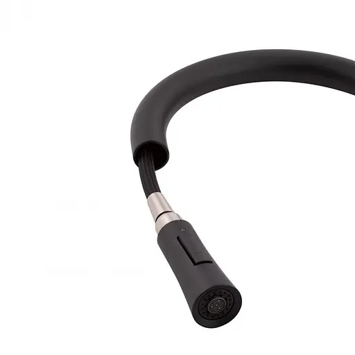 Змішувач для кухні з висувним виливом Qtap Baruska 9137103UB Чорний матовий - фото 7