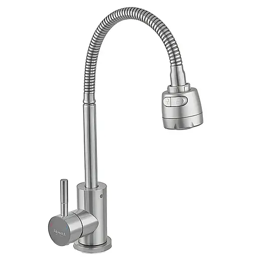 Змішувач для кухні Armata SUS-011 із силіконовим виливом CH6482 Нержавіюча сталь - фото 1