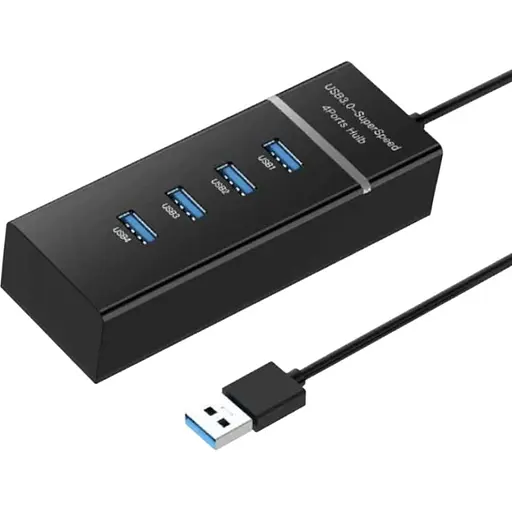 Розгалужувач Hub USB 3.0 на 4 порти 30 см Чорний