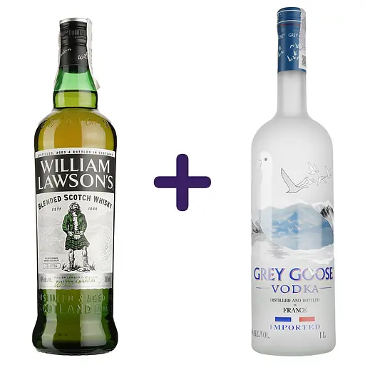 Набір: Віскі William Lawson's 40% 0.7 л + Горілка Grey Goose 40% 1 л