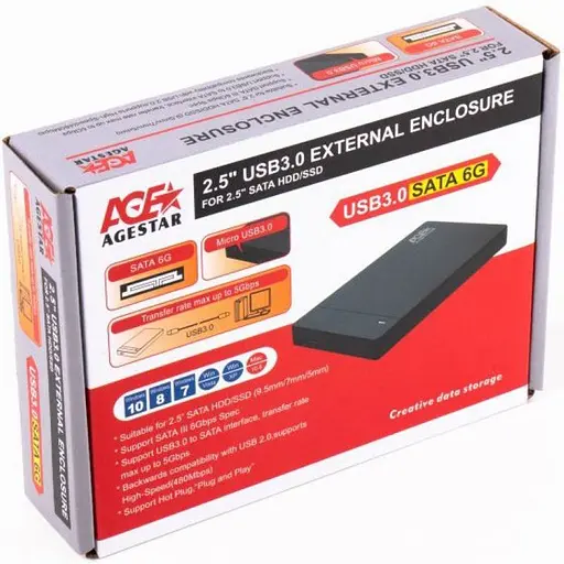 Зовнішня кишеня Agestar для HDD/SDD 2.5" SATA USB 3.0 (3UB2P3) - фото 3