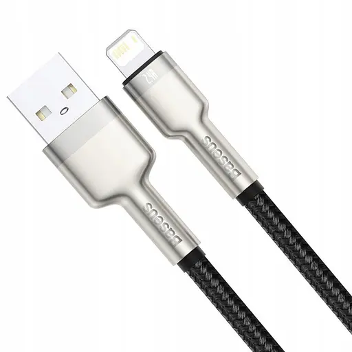 Кабель Baseus Cafule Series Metal Data Cable USB to Lightning 2.4A 1 м Чорний - фото 2