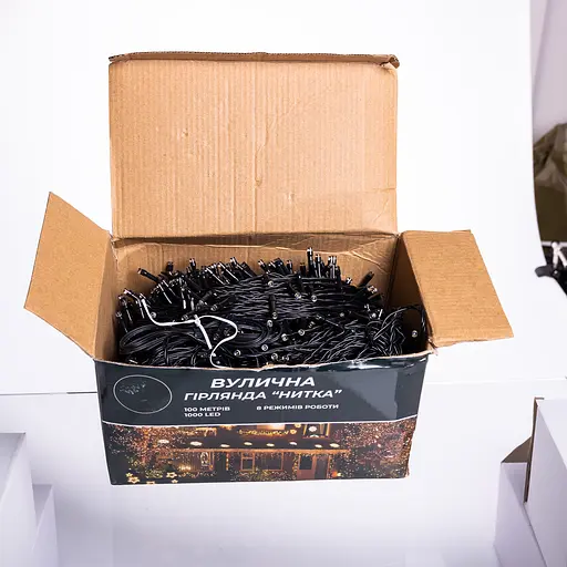 Новорічна гірлянда Різдвяна фея GarlandoPro 100 м 1000 LED чорний дріт Жовтий CF1000L100MBY - фото 3