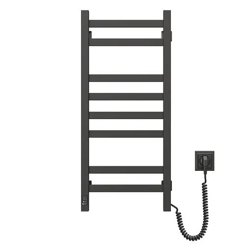 Електрична рушникосушка Navin Авангард 360x800 Sensor правобічна з таймером, чорний муар 00-044050-5080, Чорний матовий, Праве, Електронний - фото 1