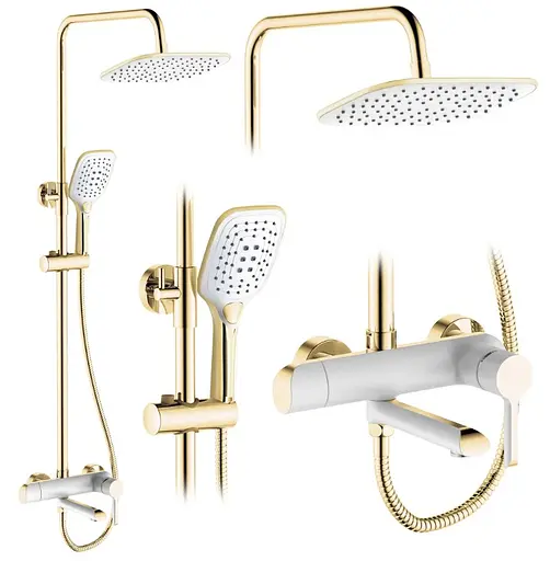 Душова система Rea Melia gold white з виливом REA-P2406, Золотий - фото 3