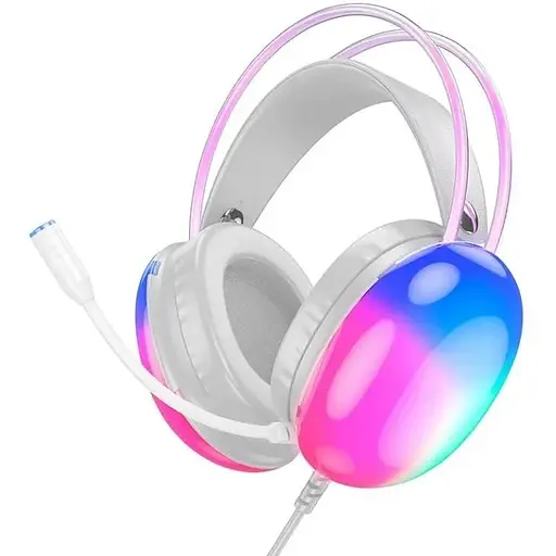 Наушники Hoco rich gaming headphones W109 RGB AUX+USB, 2m