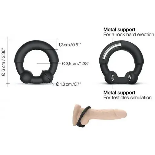 Ерекційне кільце з металевими вставками Dorcel Stronger Ring - фото 4