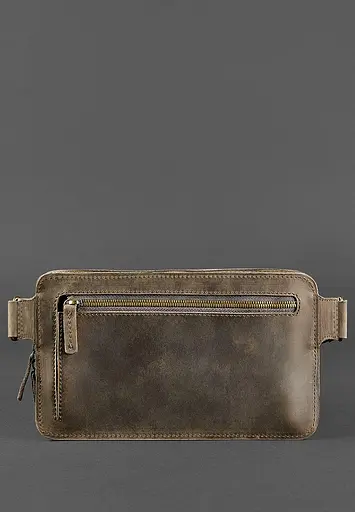 Шкіряна поясна сумка Dropbag Maxi темно-коричнева Crazy Horse - фото 4