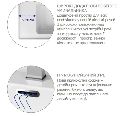 Умивальник Cersanit Crea 80 см, меблевий - фото 3