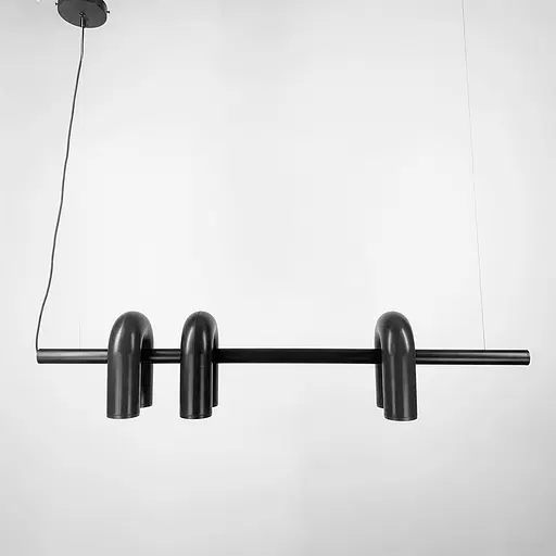 Дизайнерская удлиненная люстра Circus Ago черная | Ст. MJ 18L-1220 BK Line F - фото 1