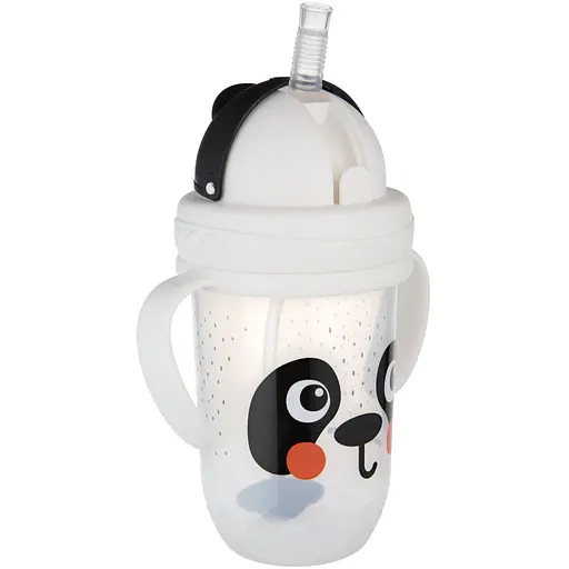 Кружка непроливайка Canpol babies BabiesBoo с трубочкой и утяжелителем 270 мл панда (56/617_whi) - фото 3