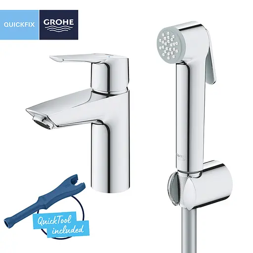 Змішувач з гігієнічною лійкою Grohe QuickFix Start S-Size 23123003, Хром - фото 3