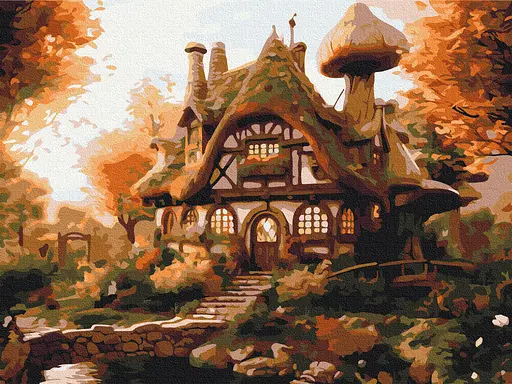 Картина за номерами на підрамнику Brushme Осінній будиночок