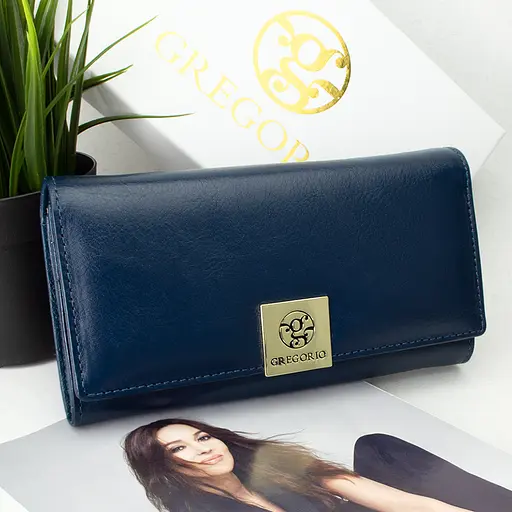 Гаманець жіночий шкіряний Gregorio GS-100 класичний синій - фото 1