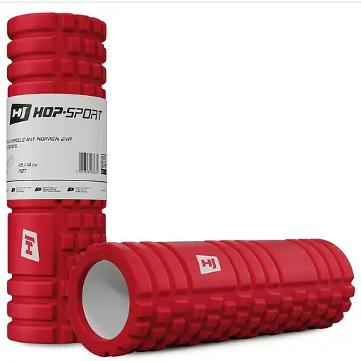 Роллер массажер (валик, ролик) Hop-Sport EVA 45см красный