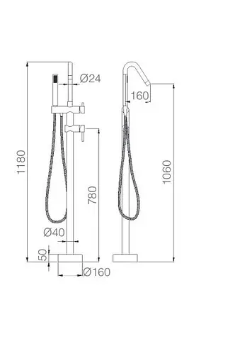 Напольный смеситель для ванны Imex Corcega хром BBECO1 Хром - фото 3