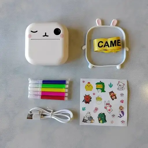 Детский цифровой фотоаппарат Animals M2 48Mp камера с мгновенной печатью фото с набором бумаги 1200mAh Белый - фото 3