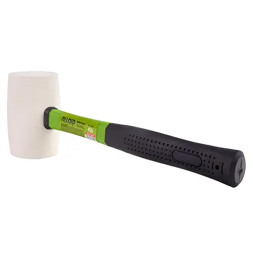 Киянка гумова Alloid з ручкою із фібергласу біла 450 г (RM-15450F) - фото 2