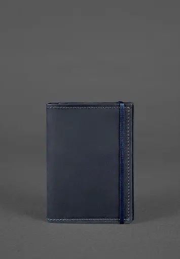 Шкіряна обкладинка для паспорта 2.0 синя - фото 2