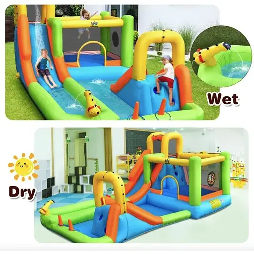 Надувний водний дитячий центр Costway Park Bounce House з гіркою (без вентилятора) - фото 5