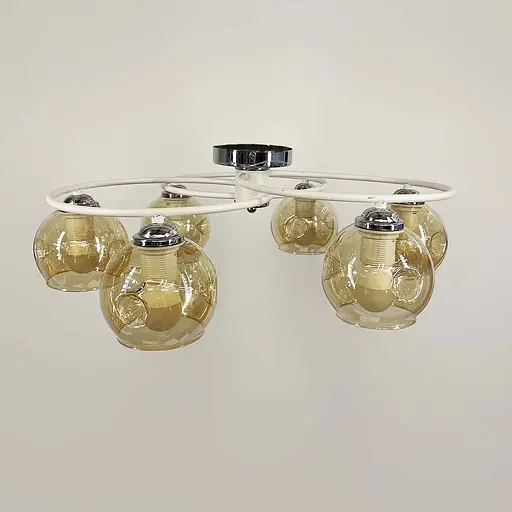 Стельова люстра-орбіта на 6 плафонів (янтарних або графітових) | Арт. 7060/6 WT | Line F - фото 7