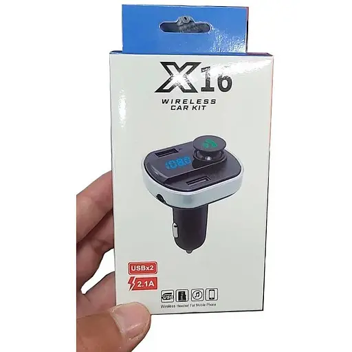 Автомобільний Bluetooth модулятор трансмітер FM USB зарядка X16 Wireless Car KIT Чорний - фото 5