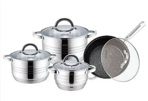 Набор кастрюль с крышками и сковородой Banoo BN-5004, 8 предметов - фото 5