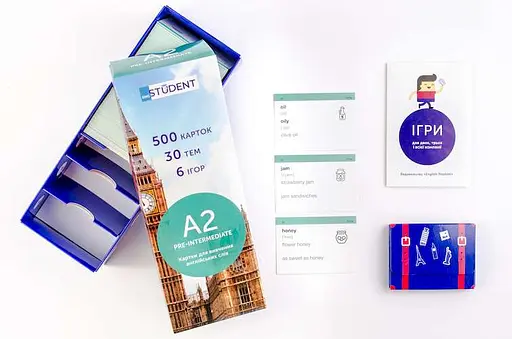 Настільна гра English Student Картки для вивчення англійської мови English Student Pre-Intermediate A2 (укр.) (39122576)
