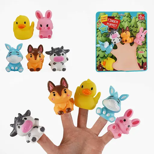 Пальчиковый театр "Зверушки" 5 фигурок из резины SQ22001-3