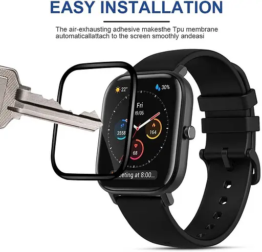 Защитная пленка Amazfeel для смарт-часов Amazfit GTS/GTS2 с рамкой (2 шт.) - фото 2