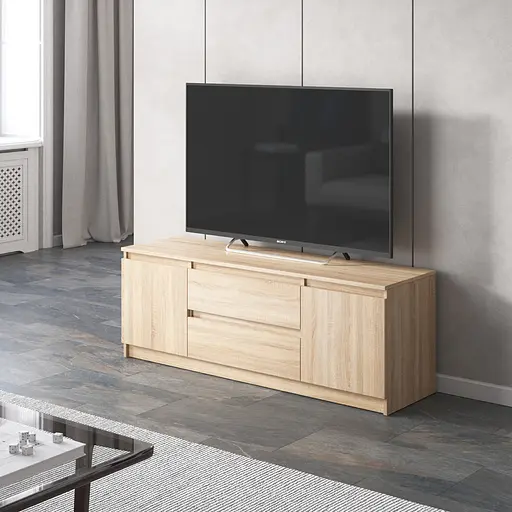 Тумба під телевізор Vays, для вітальні, сучасна, 2 висувних ящика та дві двері, без ручок R-28 - фото 7