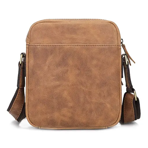 Кожаная мужская сумка через плечо John McDee 34х23х11.5 см sum0025934 - фото 3