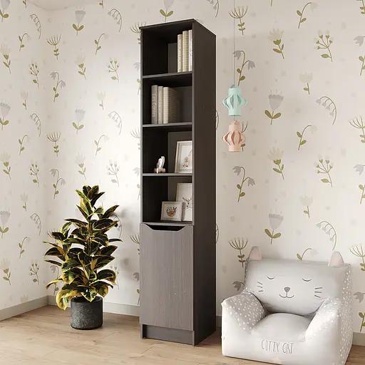 Пенал с открытыми полками 1Д Лилу 40x40x210 см Дуб ристрето (MBS-1397)