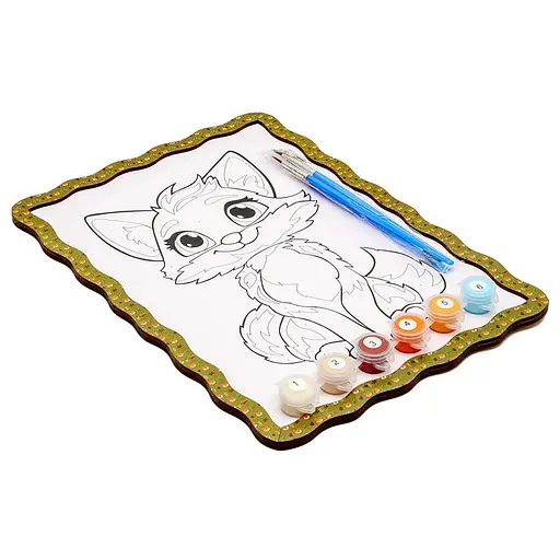 Дитячий набір для розпису по дереву "Лисичка" Puz-22959 формат А4 - фото 2