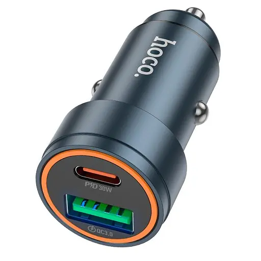 Автомобильный адаптер Hoco Glorious Car charger Z57A 1USB/1Type-C, 30W/3A, PD/QC| - фото 1