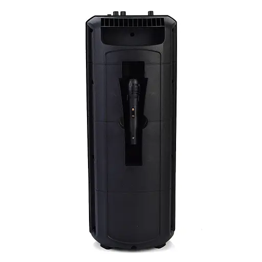Колонка QL-8804-8805, 25x23x62 см, пластик, вбудований акумулятор, мікрофон, пульт, чорна - фото 4