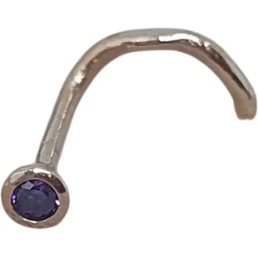 Золотая серьга-пирсинг в нос Dear с фианитом.1024.1 Фиолетовый