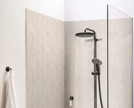 Душова система Grohe Vitalio Start System 250 Cube + термостат для ванни Precision Start UA303904TR, Чорний матовий - фото 7