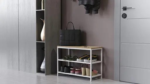 Банкетка універсальна Ferrum-decor Слайм 45x63x26 білий ДСП Дуб Сонома 16мм (FRD-104077) - фото 6