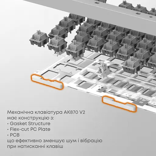 Клавиатура Ajazz AK870 V2 Flying Fish Switch White USB-C (AK870-V2-FF-BWB) - фото 12