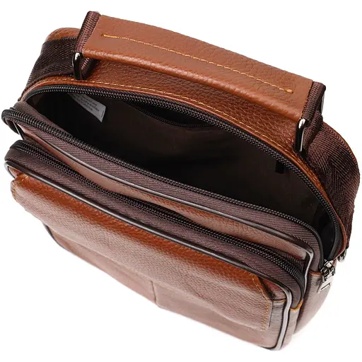 Шкіряна чоловіча сумка Vintage 19х25х6,5 см sum0023578 - фото 4