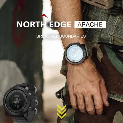 Часы North Edge Apache Green 5BAR с компасом - фото 10