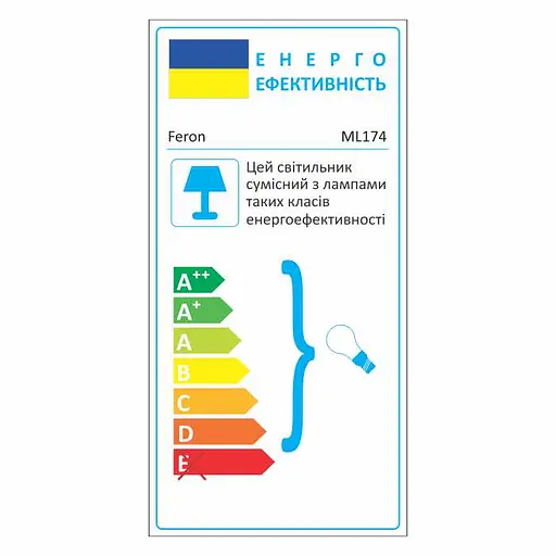 Накладний світильник Feron ML174 під лампу білий - фото 2