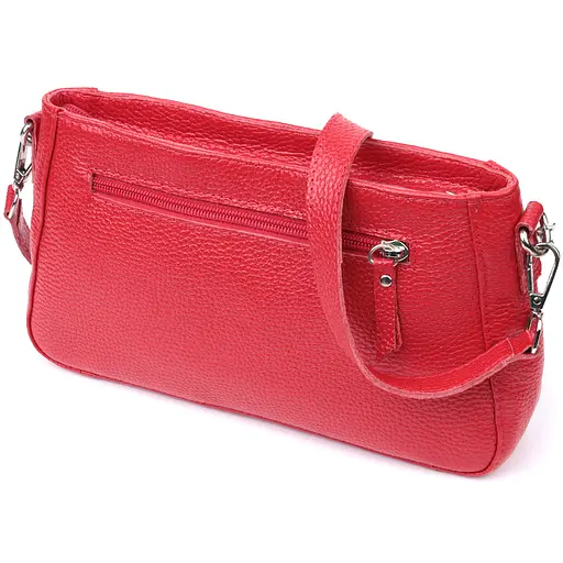 Сумка багет Shvigel с цепочкой и съемным ремешком из натуральной кожи 26.5х15х5.5 см sum0027033 - фото 2