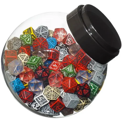 Настольная игра Q-Workshop Кубик Q-Workshop D4, D6, D8, D10, D12, D20, D100 (в ассорт.) , 1 шт. (JMIX04) - фото 1