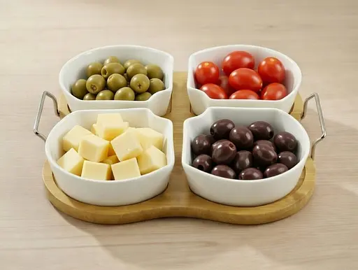 Менажниця порцелянова на підставці зі шпажками Grazie 4 секції 28 см (PJ01579) - фото 5