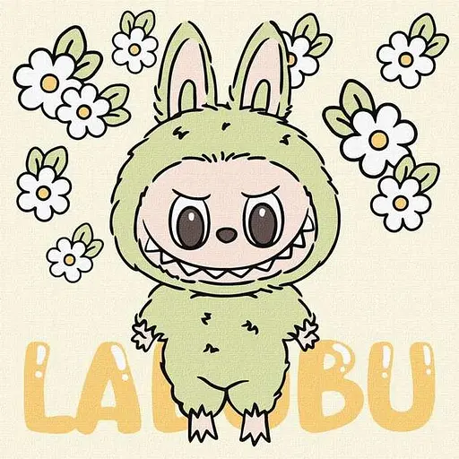 Набор для росписи по номерам для детей 5+ Веселый лабубу, Ideyka, 25x25 см, КНО1300