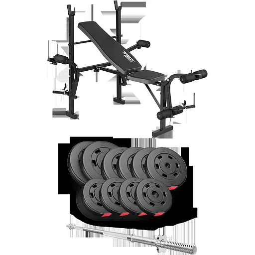 Набор Hop-Sport Premium 59кг со скамьей TX-055 и штангой