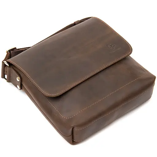 Кожаная мужская сумка GRANDE PELLE 24х24х6 см sum0015575 - фото 3