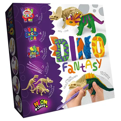 Набор креативного творчества "Dino Fantasy" Danko Toys DF-01 укр Стегозавр - фото 1